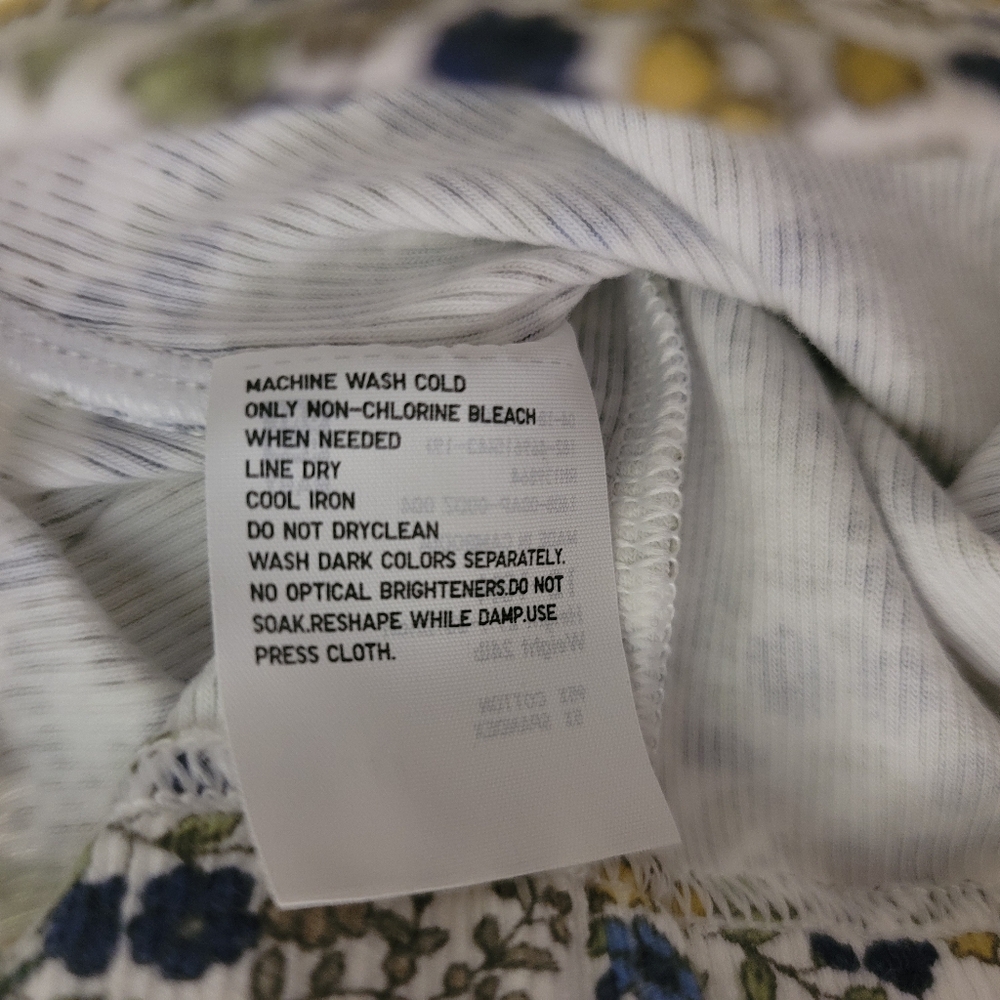 Uniqlo Baby Girl Blue/Yellow Ribbed Floral Leggings Size 12-18 Months NWT - Picture 5 of 5